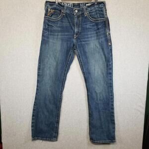 Ariat Bootcut Jeans Men's M4 Size 34x34 Blue 100% Cotton Low Rise Boot Cut